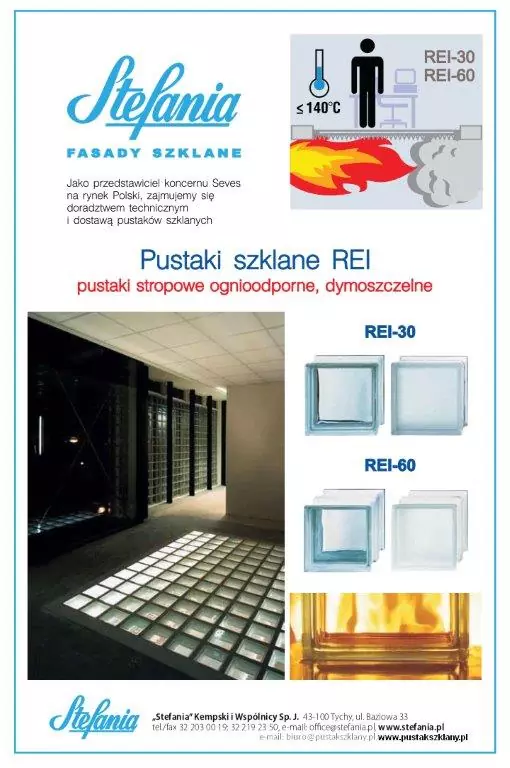 Pustaki szklane stropowe REI30 REI60